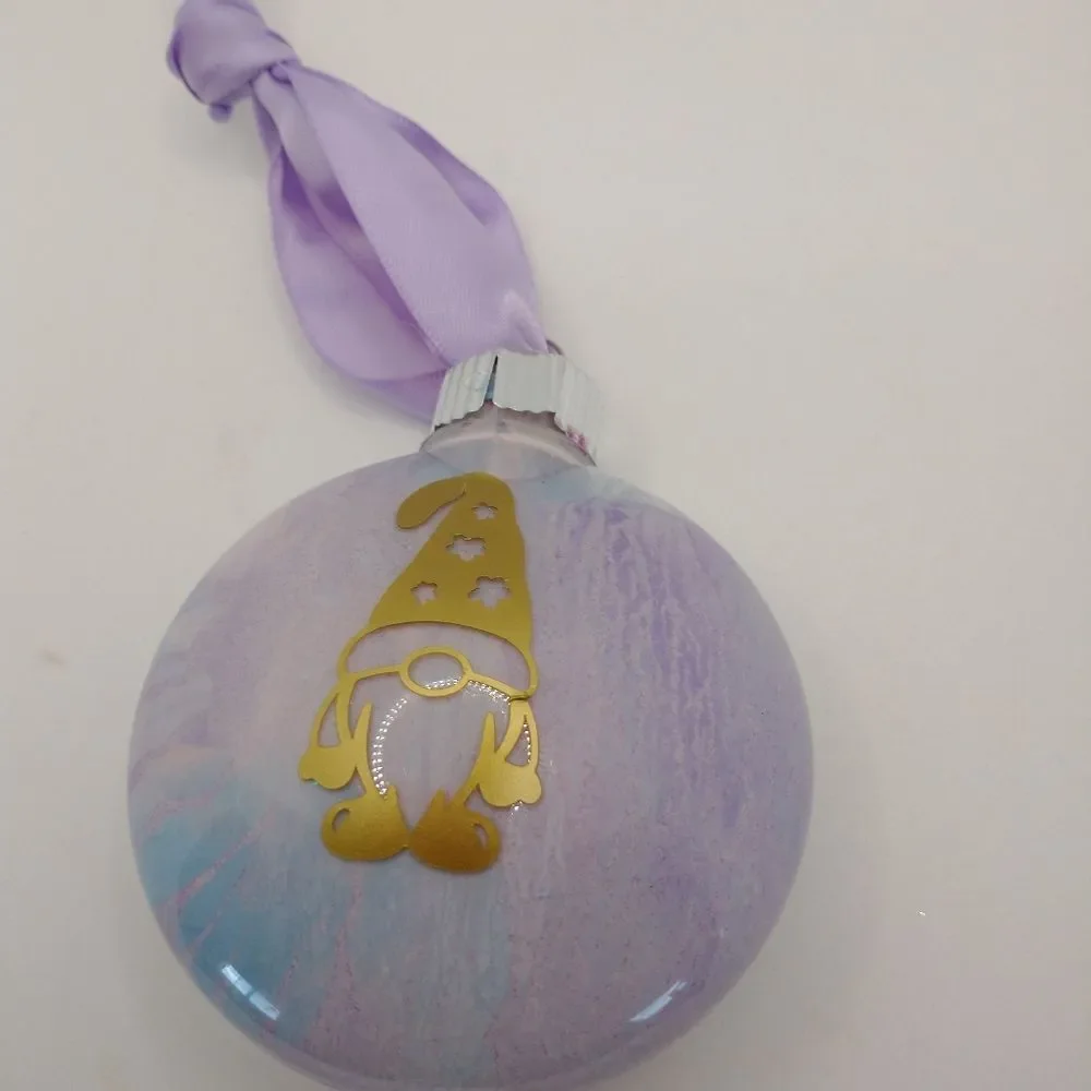 Handcrafted Gnome Christmas Ornament Plastic Bulb Holiday Tree Decor 3